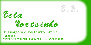 bela mortsinko business card